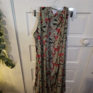 LuLaRoe One Shoulder Dress - Black and Red Floral
